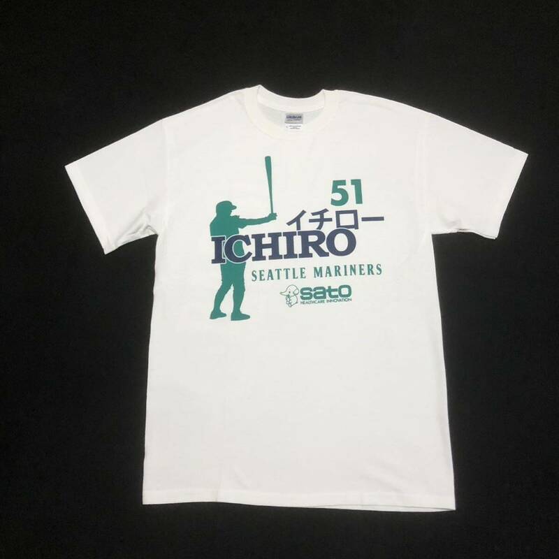 未使用 00s イチロー マリナーズ 佐藤製薬 スポンサープリント tシャツ MLB 大リーグ 野球 激レア sato 希少 ユニフォーム コレクション 昔