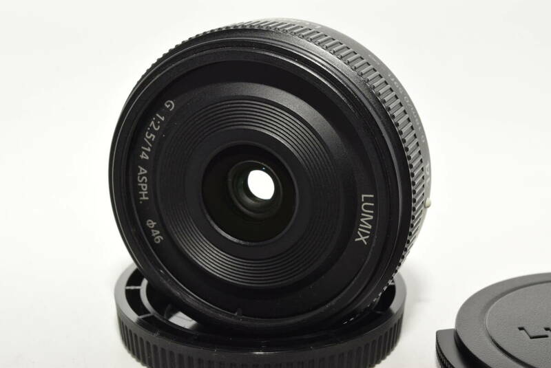 【極上品】 パナソニック 単焦点 広角レンズ マイクロフォーサーズ用 ルミックス G 14mm/F2.5 ASPH. ブラック H-H014A-K　#6974
