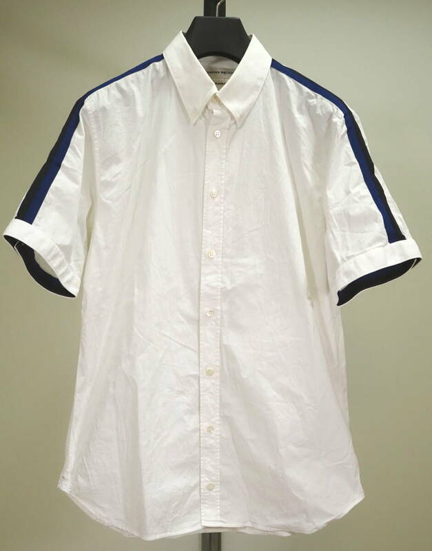 Alexander McQueen アレキサンダーマックィーン 17SSサイドライン半袖BDシャツ16白
