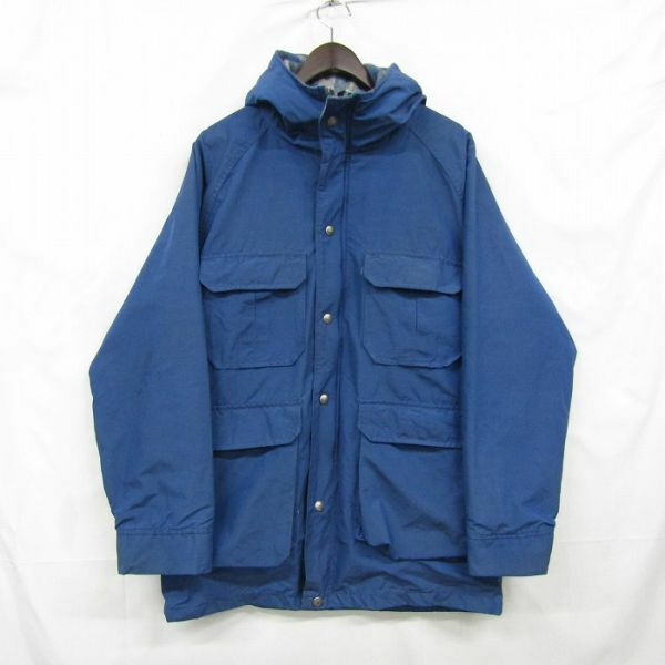 ★USA製★ 80s Woolrich サイズ M マウンテン パーカー ジャケット ネルライナー ブルー ウールリッチ 古着 ビンテージ 4A2105