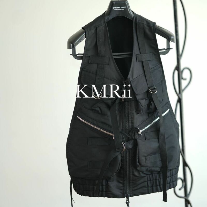 KMRii cargo Parachute Terry Vest ポリエステル パラシュート テリー ベスト 黒 y2k ケムリ