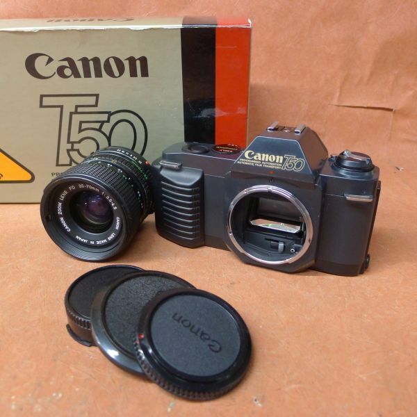 d★558 未使用品 Canon T50 ボディ＋レンズ 35-70ｍｍ 1：3.5-4.5 コンパクトカメラ シャッターOK 箱有り/80
