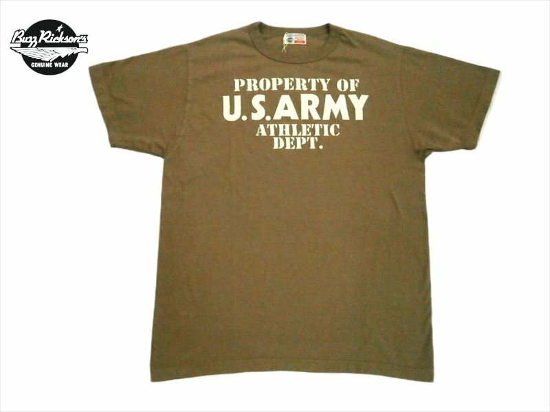 バズリクソンズ BUZZ RICKSON'S BR79348「U.S.ARMY ATHLETIC DEPT.」ミリタリー 半袖Tシャツ カーキ XXL 新品