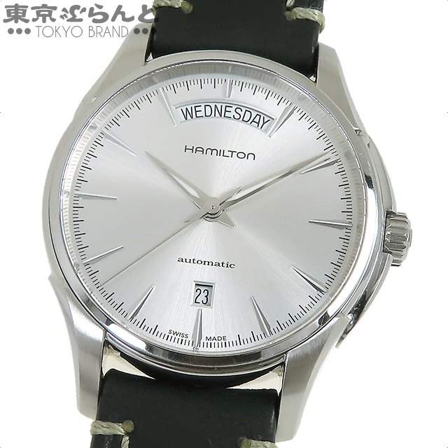 101731046 1円 ハミルトン HAMILTON ジャズマスター デイデイト H325051 シルバー SS レザー 箱付き 腕時計 メンズ 自動巻 オートマチック