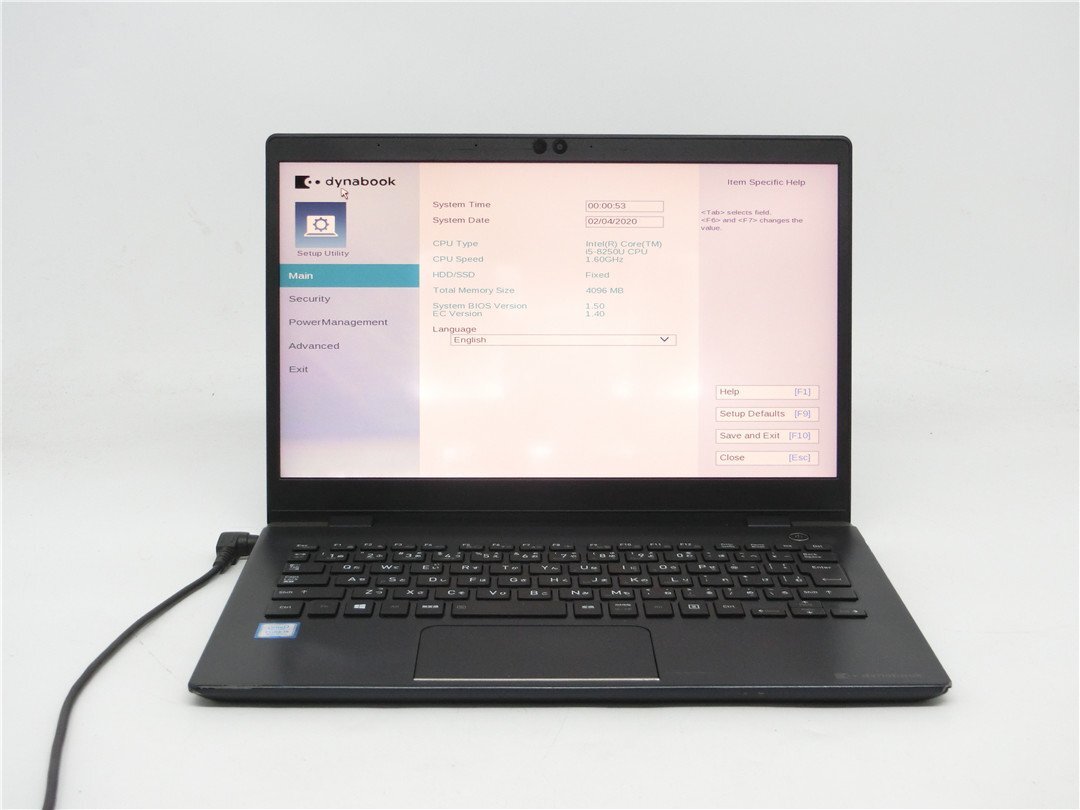 TOSHIBA　G83/DN　Core8世代i5　8250U 　メモリ4GB/SSD無し　BIOSまで表示　目立つ白ムラあり　　詳細不明　　ジャンク扱い 　送料無料