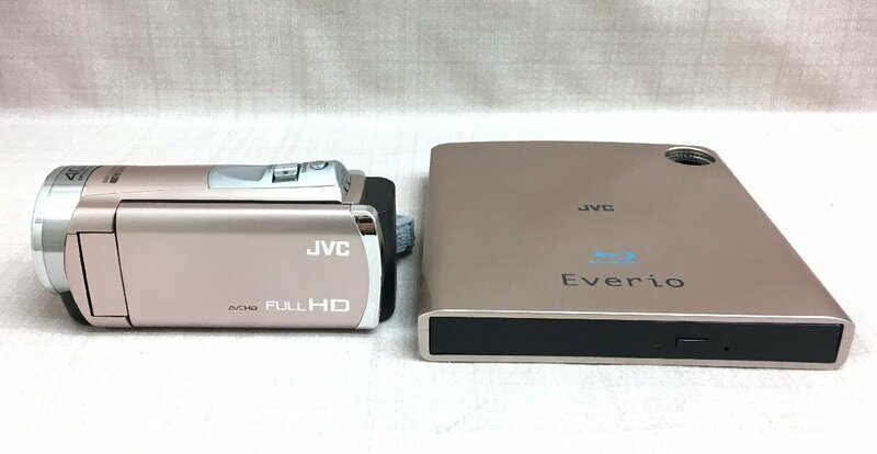 【大黒屋】中古 JVCケンウッド Everio GZ-E600-N ハイビジョンメモリームービー バッテリー3本 専用BDライター セット
