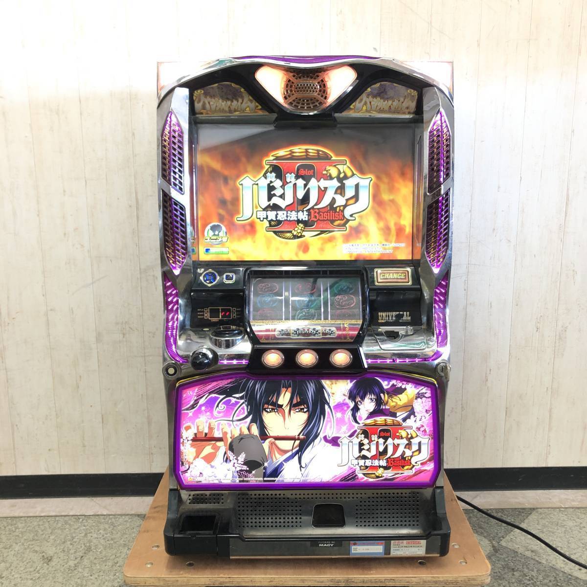 ＊【通電OK・引取限定】MACY バジリスクⅡ‐NH パチスロ実機 鍵/設定キー付 コイン不要機 甲賀忍法帖 屋内用 スロット台 動作未確認