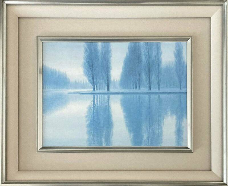 東山魁夷 作 静唱 複製画 51.5×42cm 風景画 自然画 額 額装 フレーム ガラス