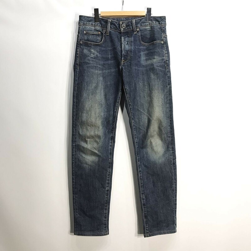 人気 美シルエット ジースター G-STAR RAW ビンテージ加工 3301 スリム テーパード デニム パンツ W29L32 インディゴ ジーンズ スキニー