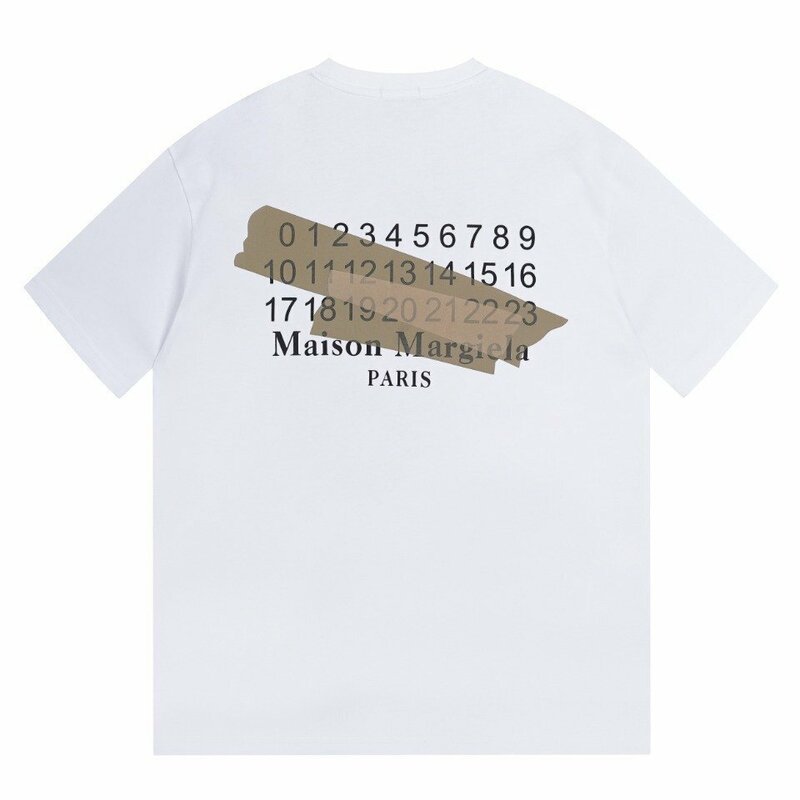 MAISON MARGIELA MM6 半袖Tシャツ ロゴTシャツ メゾン マルジェラ テープ ナンバーロゴ コットン100％ ユニセックス 白 Mサイズ
