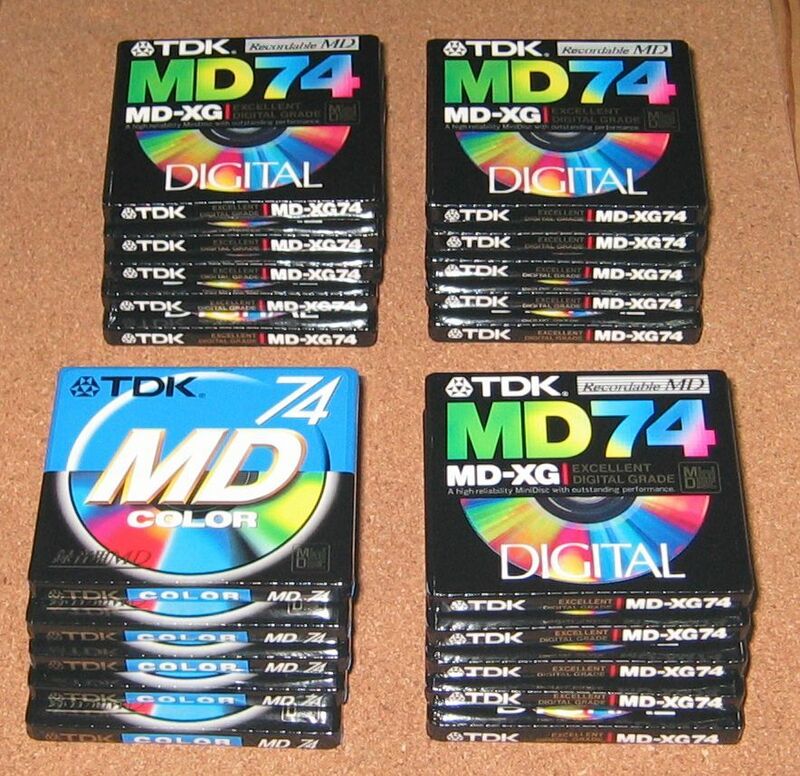 TDK MD ディスク MD-XG74 15枚 BLUE 5枚 シェルがネジ接合の希少な初期LOT製品 日本製 74分 合計20枚