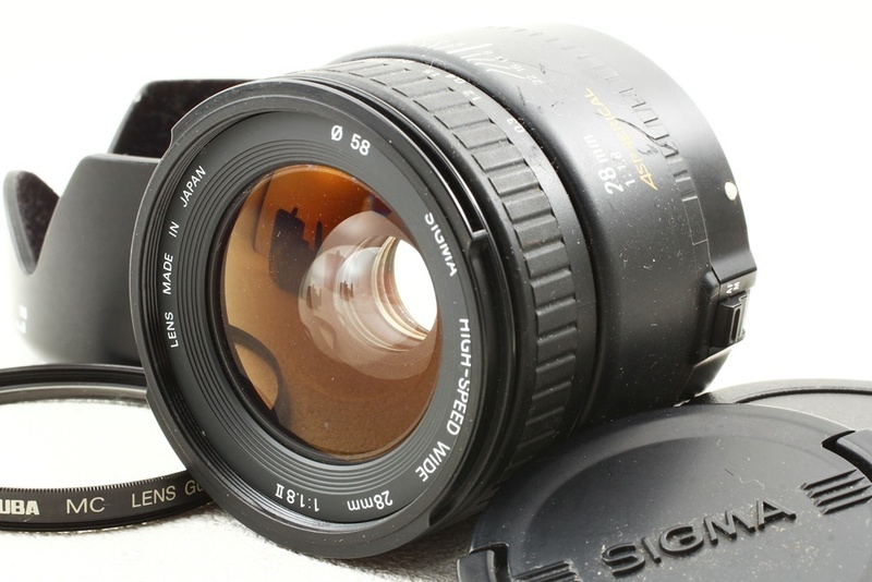 外観美品◆Sigma シグマ HS WIDE AF 28mm F1.8 II ASPH Canon キヤノン◆単焦点レンズ/A4408