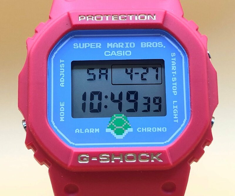 CASIO/カシオ G-SHOCK スーパーマリオブラザーズ 型番:DW-5600SMG 4JR ジー ショック デジタル 腕時計 レッド ☆良品☆[771-0427-N2]