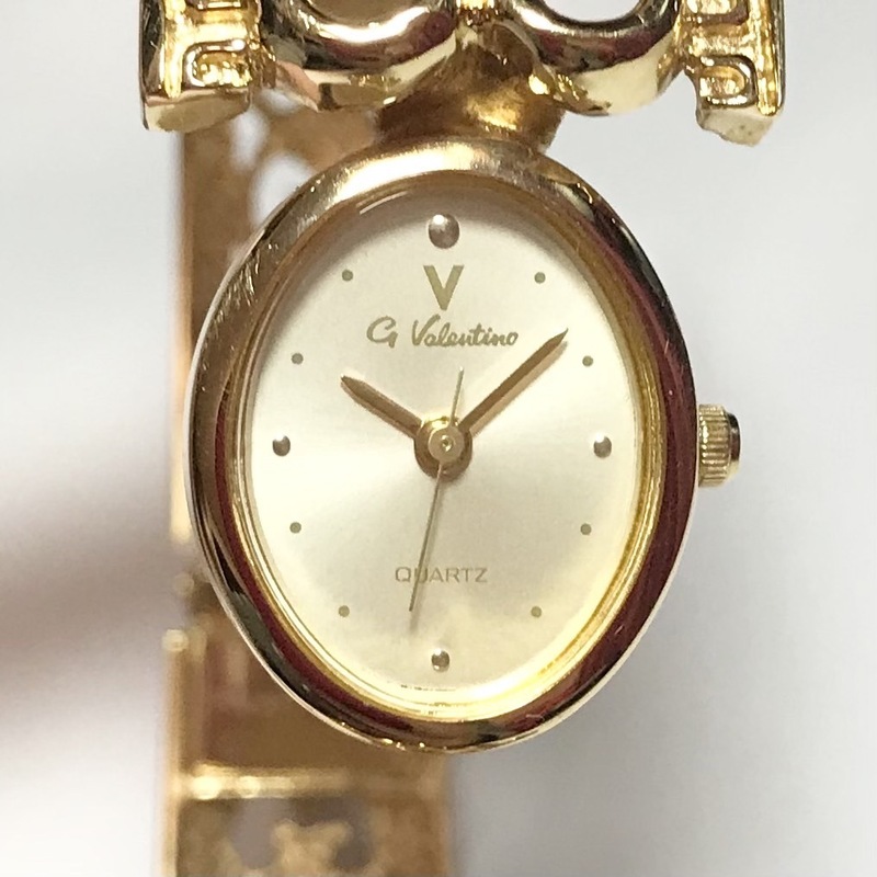 【1円】 時計 G Valentino ヴァレンティノ バレンチノ QUARTZ クォーツ 3針 バングルウォッチ ゴールド系 腕時計 ウォッチ