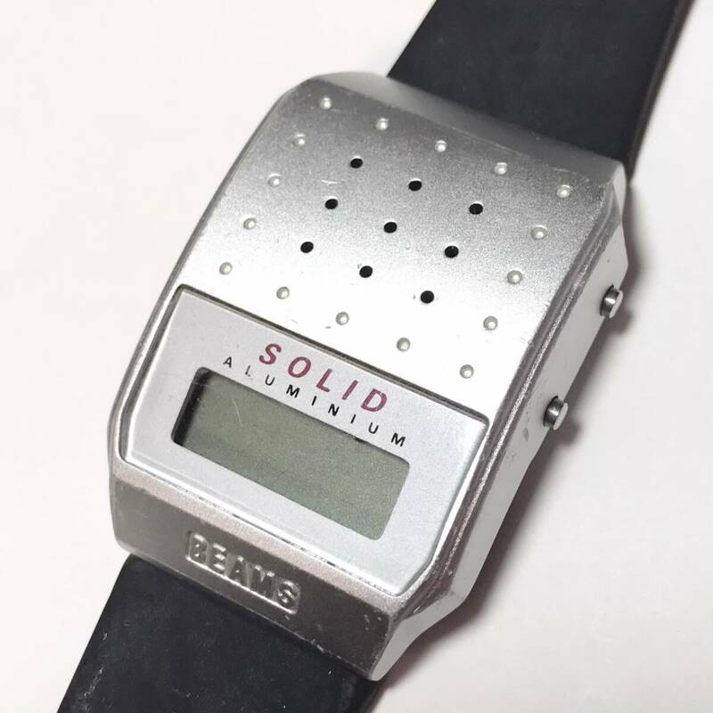 【1円】 時計 BEAMS ビームス SOLID ソリッド ALUMINIUM アルミニウム TALKING WATCH トーキングウォッチ デジタル時計 腕時計 ウォッチ