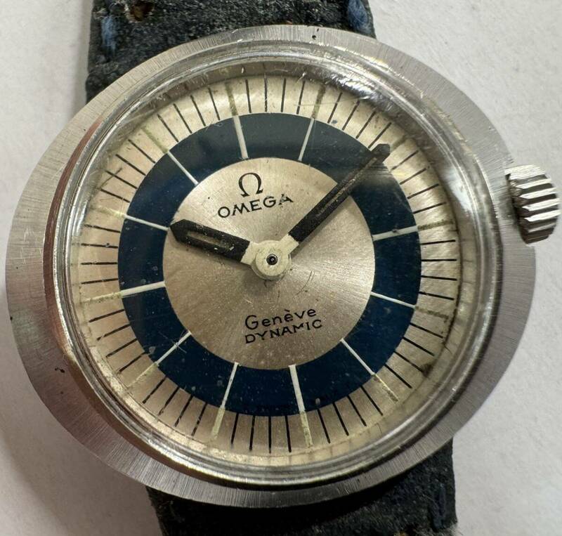OMEGA Geneve DYNAMIC オメガ ジュネーブ　ダイナミック ツートンブルーダイヤル 手巻き　腕時計　TOOL102 WATERPROOF は-19