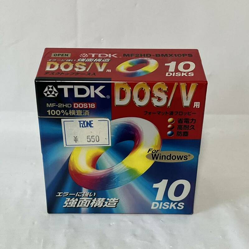 未開封　フロッピーディスク　TDK　MF-2HD　DOS/V用　10枚入　BHX10PS　Windows AX　2HD DOS18　