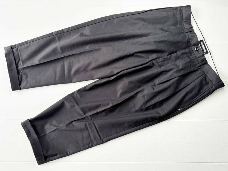 【美品】　日本製　NEIGHBORHOOD ネイバーフッド ツータックパンツ BLACK 黒 M パンツ　スラックス　ワイドテーパード