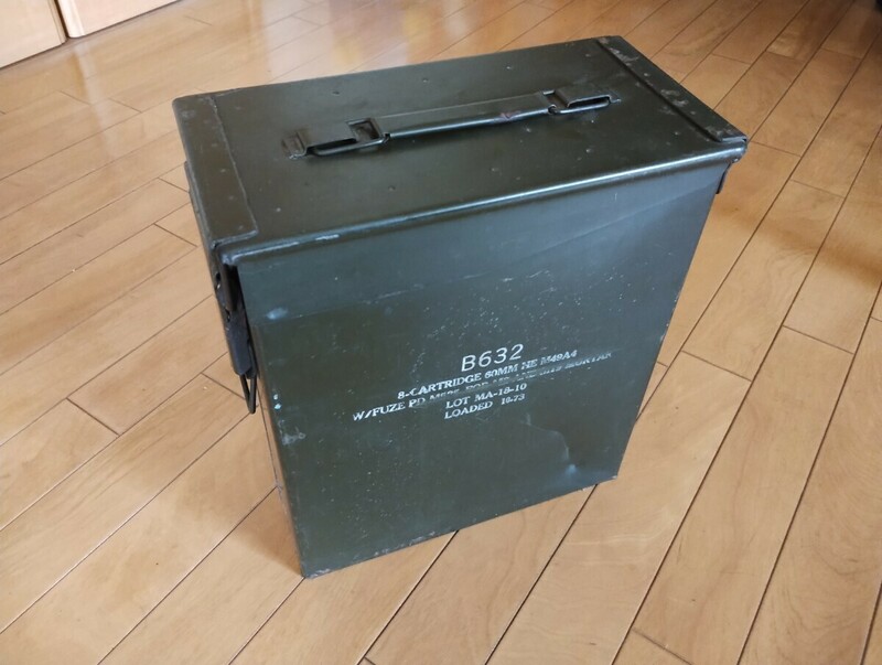 ■B632 60mm HE M49A4 迫撃砲弾ケース■ 弾薬箱 ミリタリー アンモボックス AMMO BOX 米軍 US NATO 実物 放出品 レア