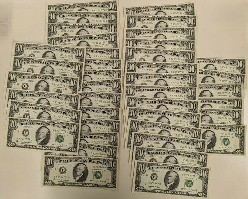 ■米ドル　アメリカドル　旧紙幣　連番　USドル　ドル紙幣　おまとめ　額面合計 400ドル