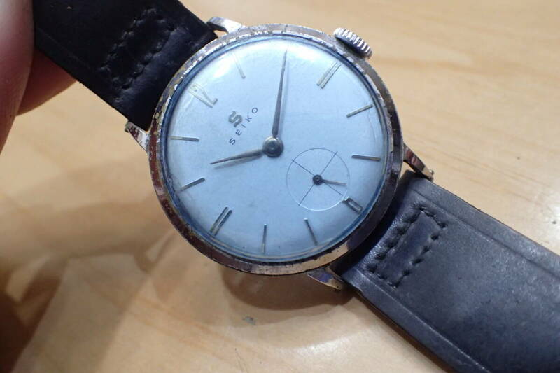 セイコー/SEIKO ◆ スモセコ/Sマーク 色付きガラス　手巻きメンズ腕時計