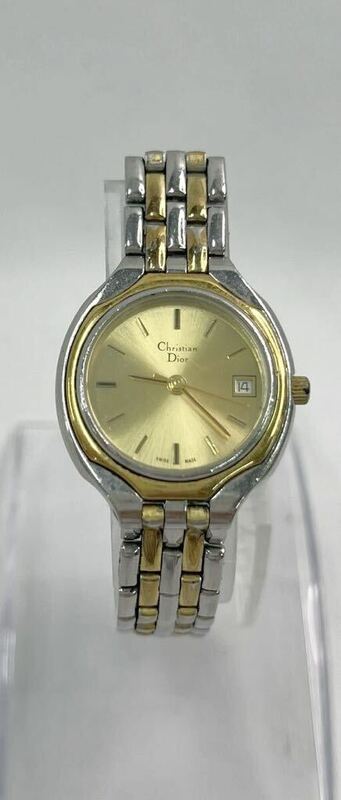 ① Christian Diorディオール ヴィンテージ ゴールド文字盤 腕時計 デイト