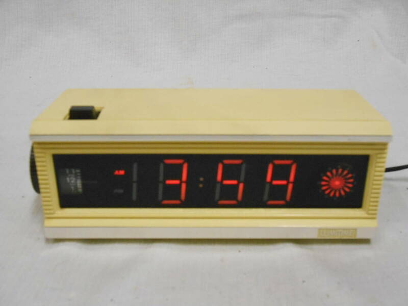 置時計■デジタル文字盤・ルミタイム・YT102・田村電機・パタパタ風・昭和レトロ■USED