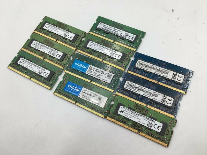 ♪▲【Micron 他】各メーカー ノートPC用 メモリ 4GB DDR4 大量 部品取り 10点セット まとめ売り 0529 13