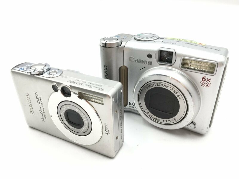 ♪▲【Canon キャノン】コンパクトデジタルカメラ 2点セット PowerShot A700/SD300 まとめ売り 0531 8
