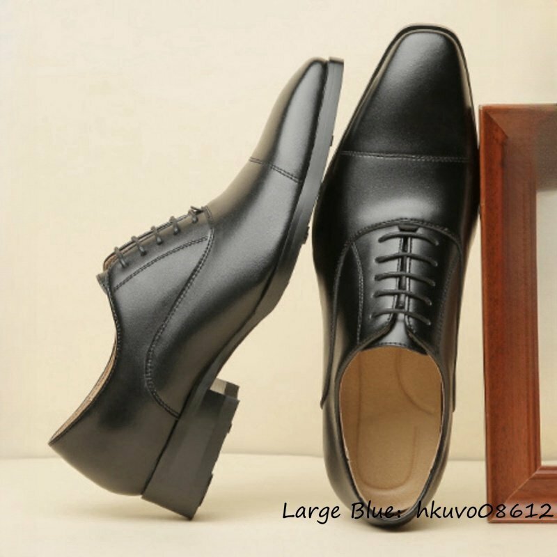 特売◆シューズ レザーシューズ メンズ 高級牛革 ビジネスシューズ イギリス風 紳士靴 手作り 革靴 フォーマル 通勤 個性 ブラック 28.0cm