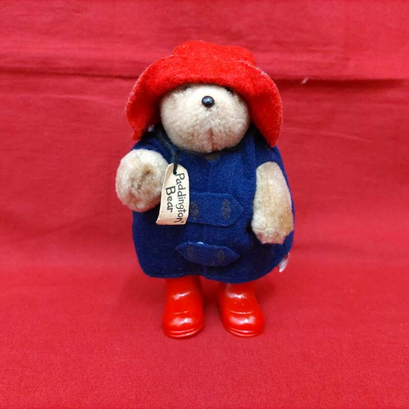 【357-②】★ Paddington Bear くまのパディントン パディントンベア ぬいぐるみ ★ EDEN 赤い長靴 赤い帽子 made in korea ★ 現状品
