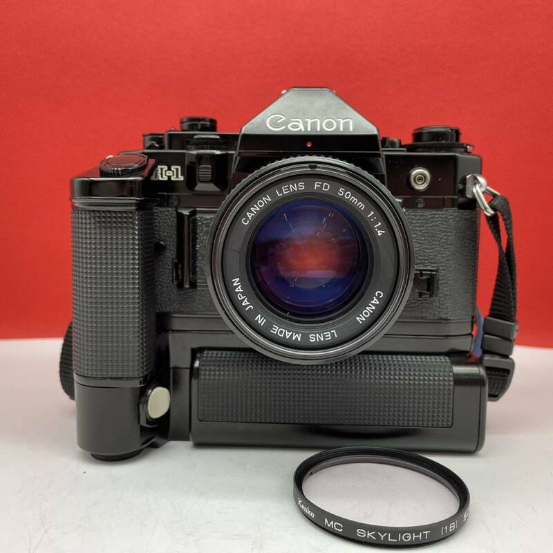 □ Canon A-1 一眼レフカメラ フィルムカメラ ボディ New FD 50mm F1.4 レンズ BATTERY PACK MA シャッター、露出計OK キャノン