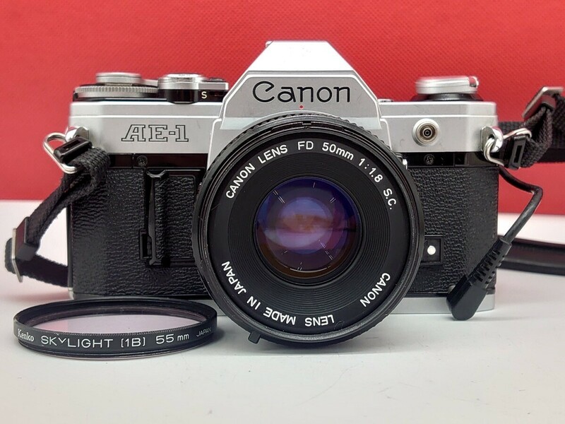 ▼ Canon AE-1 ボディ LENS FD 50㎜ F1.8 S.C. レンズ 一眼レフカメラ フィルムカメラ ジャンク キヤノン