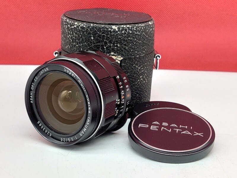 ▼ PENTAX Super-Multi-Coated TAKUMAR 28mm F3.5 カメラ レンズ ケース付き ペンタックス