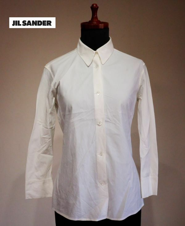 JIL SANDER　ジル サンダー　綿混　長袖シャツ　レディース　34　S　生成り　通年　古着