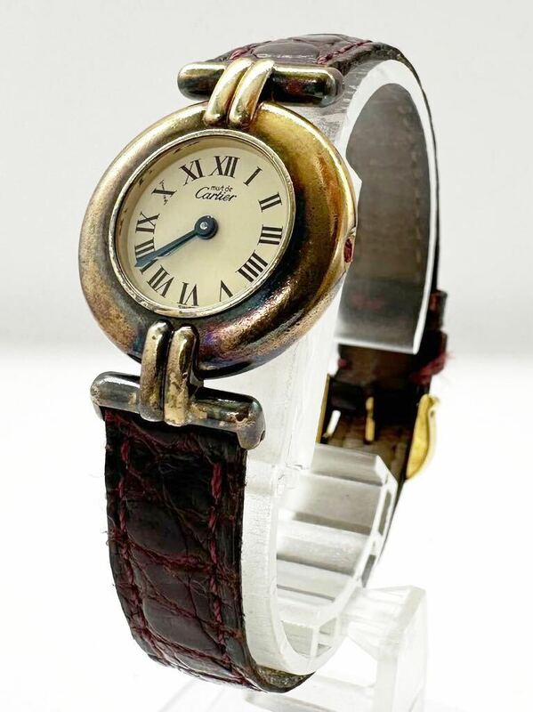 【カルティエ1円〜】Cartier マストコリゼ VERMEIL 腕時計 QZ 現状品 中古 87UO93
