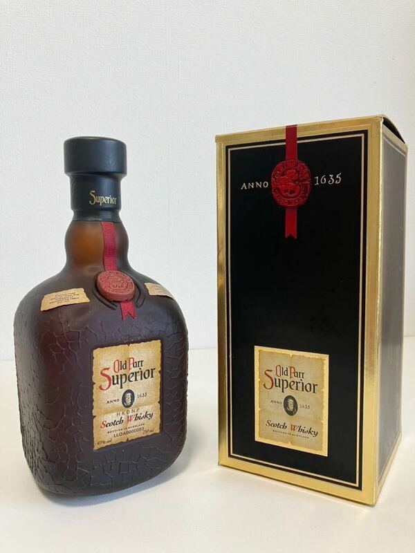 【未開封】 古酒 OLD PARR Superior Scotch Whisky オールドパー スペリオール スコッチ ウイスキー 750ml 43％ 箱付き