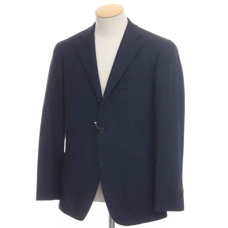 【中古】ブレザーズバンクドットコム blazer's bank.com ウールナイロン テーラードジャケット ネイビー【サイズ170cm-8Drop】