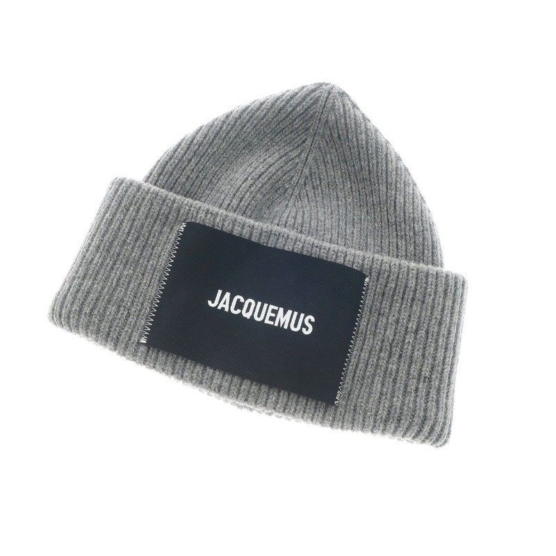 【中古】ジャックムス JACQUEMUS ミドルゲージウールナイロン ニットキャップ グレー