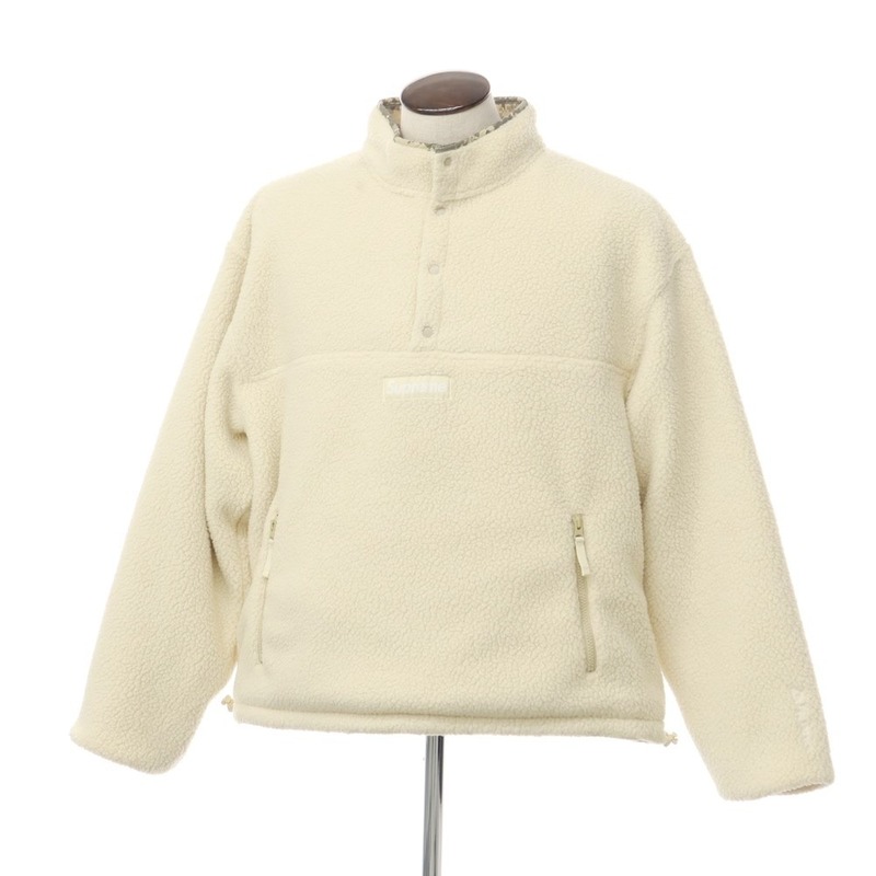 【中古】シュプリーム Supreme 2023年秋冬 Polartec Shearling Reversible Pullover フリースジャケット ナチュラル【サイズXL】