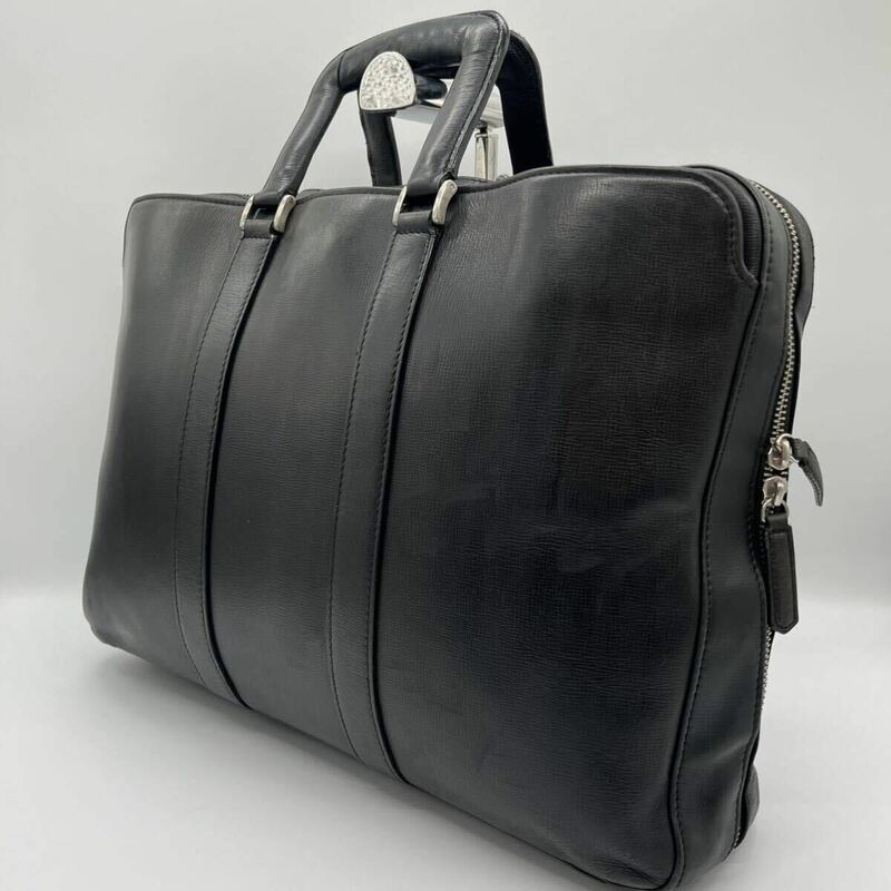 「1円」INDEED インディード　ビジネスバッグ 書類鞄　ブリーフケース オールレザー 本革　A4サイズ収納　大容量　ブラック