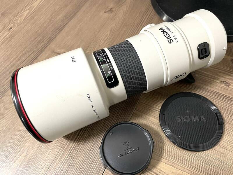 SIGMA　ホワイト レンズ　Canon キャノン 用 AF　TELE　400mm　1:5.6　　　キャップ付　400 5.6 シグマ　400 5.6 キャノン