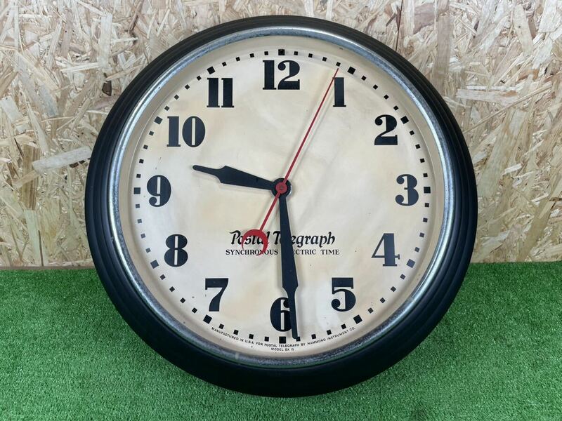 5B114 Hammond ハモンド　時計 postal telegraph スクールクロック School Clock 壁掛け アンティーク ヴィンテージ 当時物 SX 15 動作品