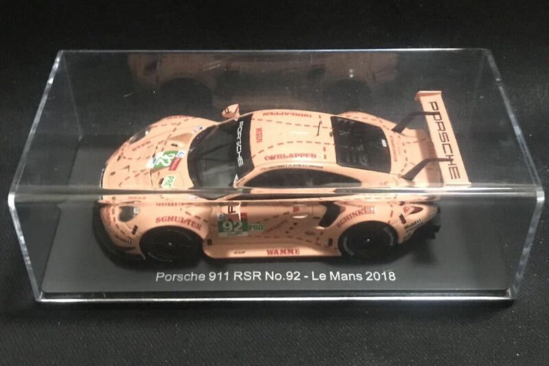 スパーク製★1/43 ポルシェ 911 RSR ピンクピッグ #92 ★アシェット ルマン24時間レースコレクション2018