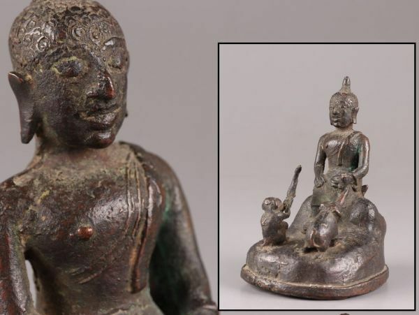 中国古玩 唐物 仏教美術 古銅造 仏像 時代物 極上品 初だし品 C6020