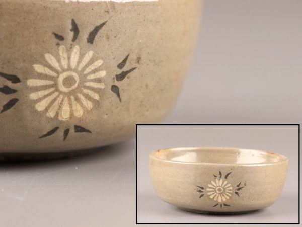 古美術 朝鮮古陶磁器 高麗青磁 白黒象嵌 皿 時代物 極上品 初だし品 C6318