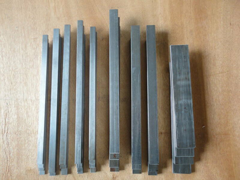 「鉄材」磨き材フラットバー（平板）。３ｔ。4,5t。６ｔ。７ｔ。切断保管品【６種合計32本】