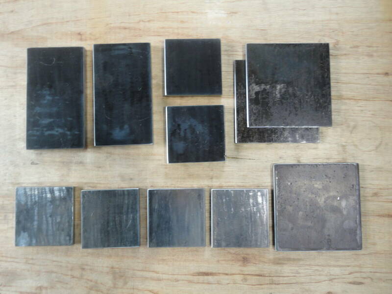 「鉄材黒皮」切り板（9t。16t）＆　フラットバー（平板　6t。9t）角切り品