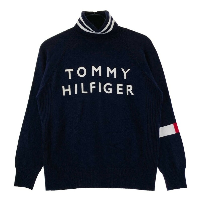 TOMMY HILFIGER GOLF トミー ヒルフィガーゴルフ タートルネックニットセーター ネイビー系 LL [240101184403] ゴルフウェア レディース