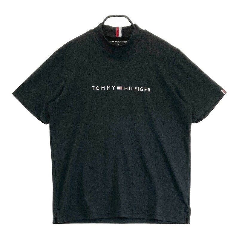 TOMMY HILFIGER GOLF トミー ヒルフィガーゴルフ ハイネック 半袖Tシャツ ブラック系 LL [240101199232] ゴルフウェア メンズ